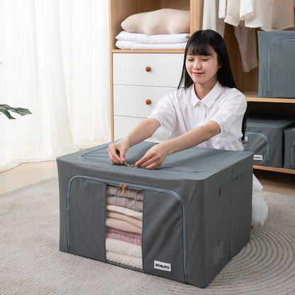 Wardrobe Organizer 600D Oxford Fabric Cloth Storage Box, 24 ltr / 44 ltr / 66 ltr / 88 ltr, Grey