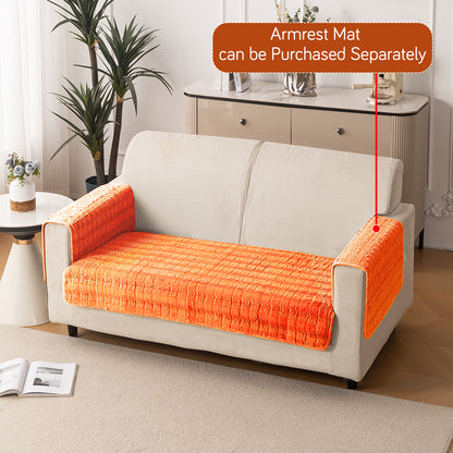 Premium Plush Anti Slip Sofa Mat for 1/2/3 Seater, Orange