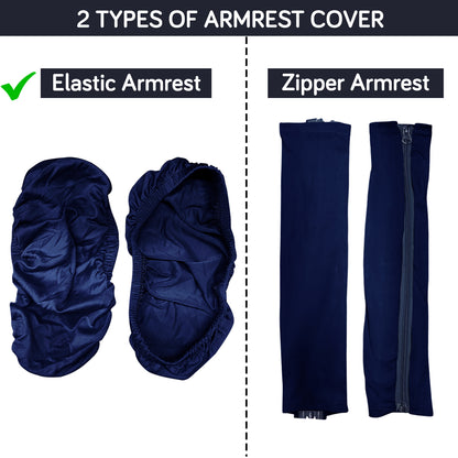 140gsm Armrest Covers for Office Chair (Elastic Style), 1 Pair, Navy Blue