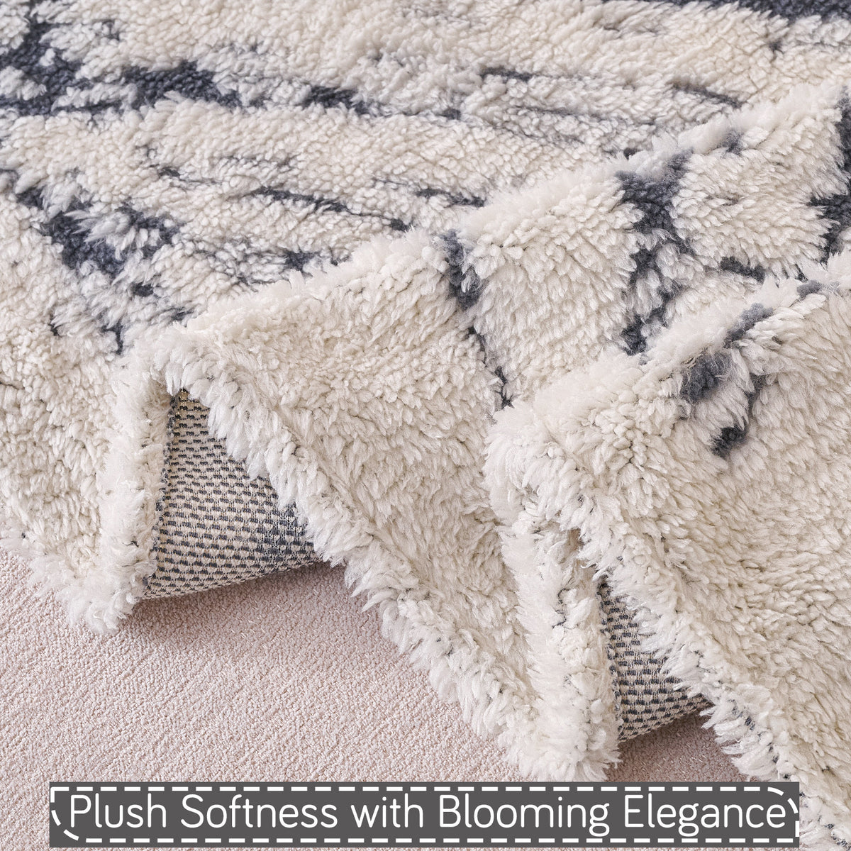 'DaisyBloom Series' Luxury Plush Sofa Cover Throw, Frost Grey