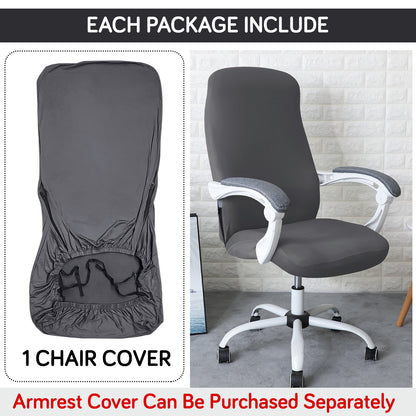 Office Chair Cover for Desk Chair (Mid-Back) – 140 GSM Stretch Fabric – Washable, Durable & Anti-Slip – Fits Mid-Back Office Chairs, Grey