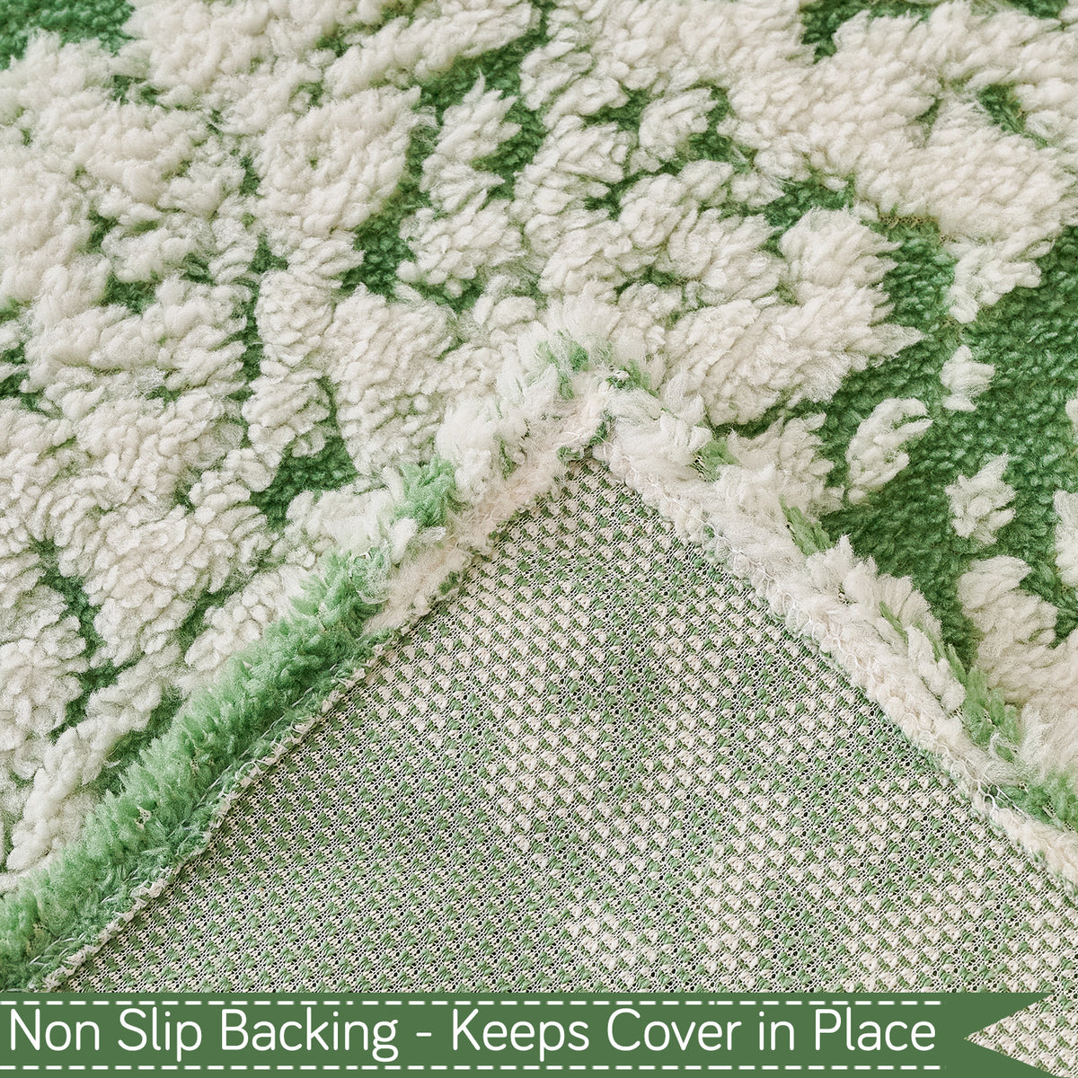 Plush Sofa Cover Throw for Complete Sofa 'Luxury Wavy Plush', Pistachio Green