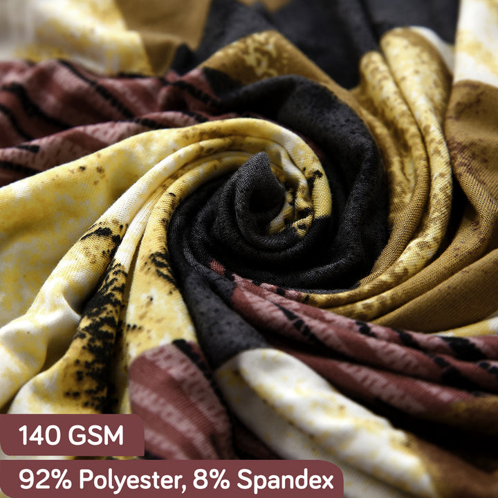 Polyester machine washable Wine Abstract Geometry Fabric elastic sofa cover