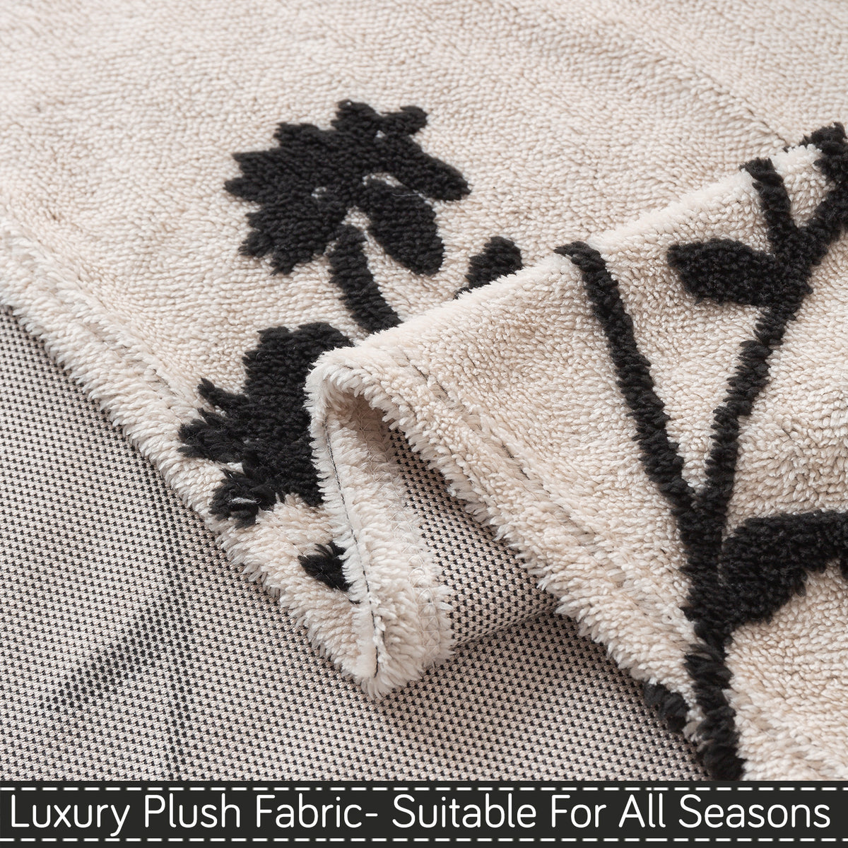 Buy Botanical Vine Noirea Series Luxury Plush Fabric Sofa Throw | HOKIPO