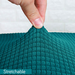 Stretchable Jacquard Office Chair Slipcover for Rotating Chair, Teal