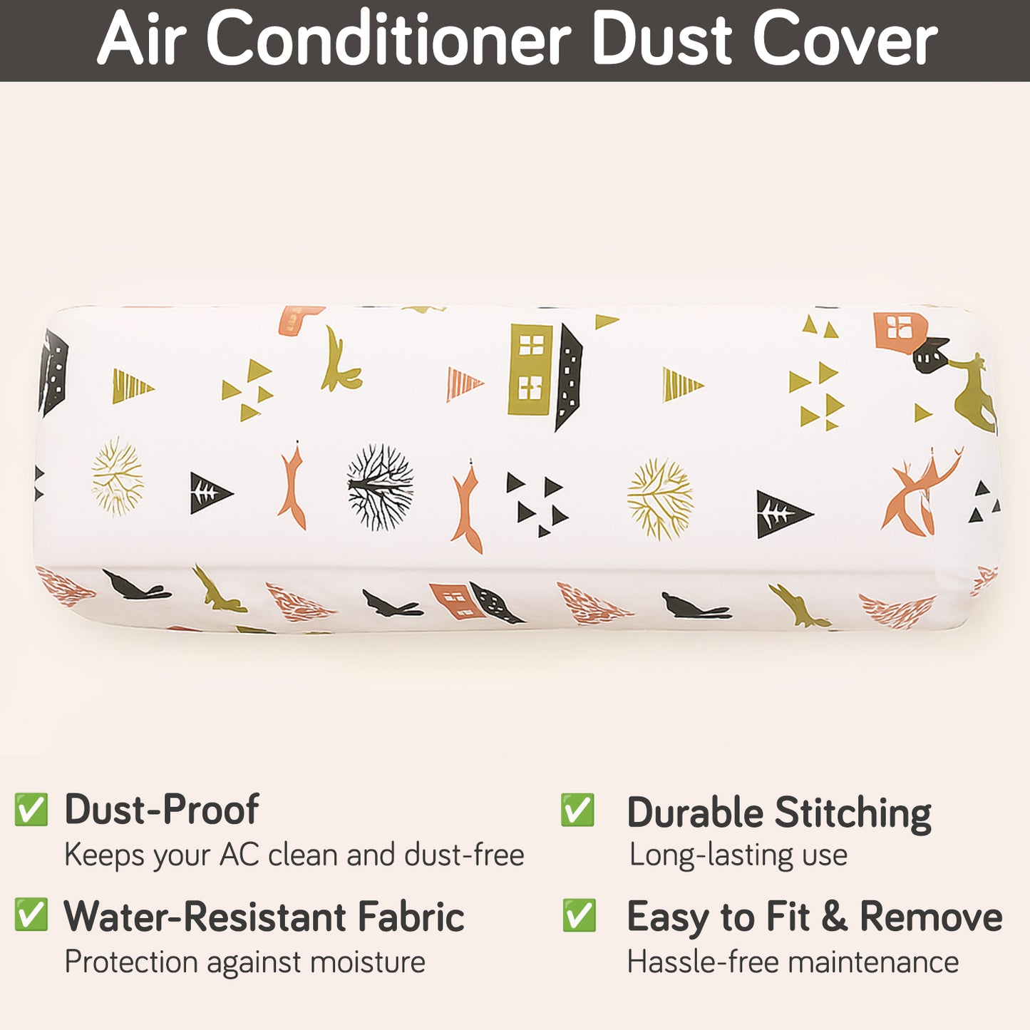 Dustproof, Waterproof & Washable Indoor AC Cover - Woodland Village