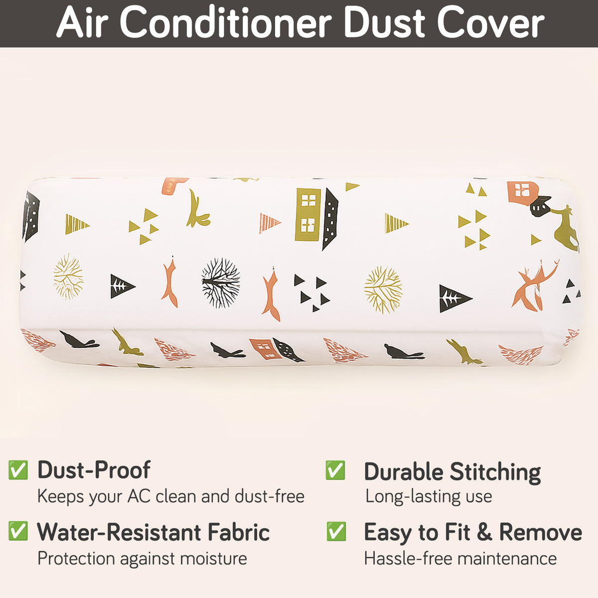 Dustproof, Waterproof & Washable Indoor AC Cover - Woodland Village