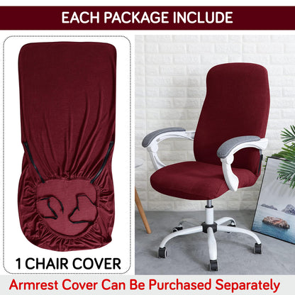 Water Repellent Office Chair Cover for Desk Chair (Mid-Back) – 210 GSM Stretch Jacquard – Washable, Durable & Anti-Slip – Fits Mid-Back Office Chairs, Burgundy