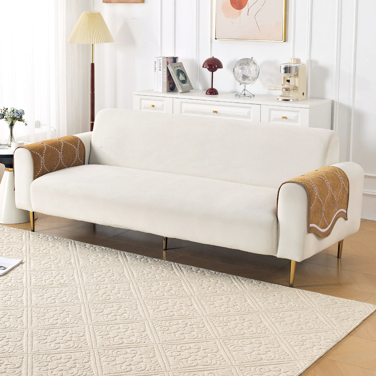 Serene Curves Sofa Cover Mat, Love Trails