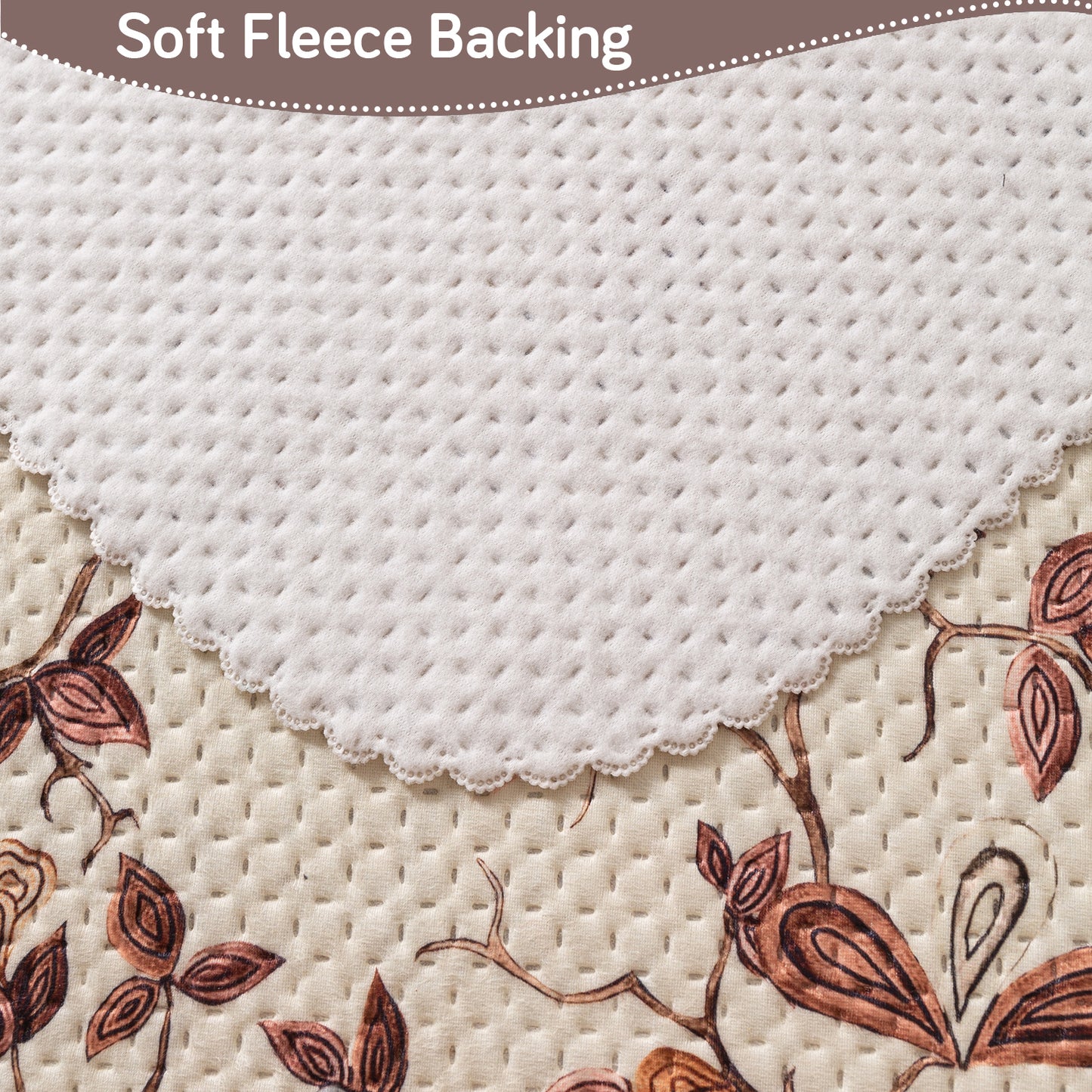 HeavenHue Fleece Soft Touch Quilted Sofa Cover Set – Washable Sofa Panel for Seat & Back - Autumn Whisper