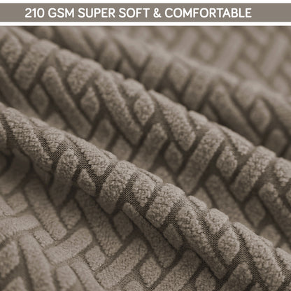 Premium Jacquard Fully Covered Cover for Swivel Dining Chair with Arms, Taupe Brown