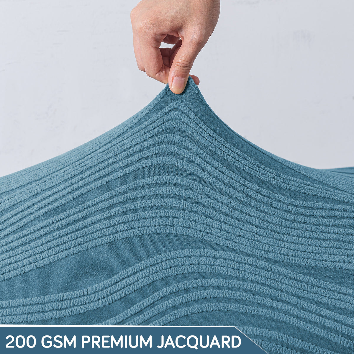 Nestiva Series Knitting Jacquard Stretchable Footstool Cover - Sea Blue