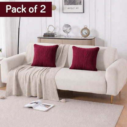 Nestiva Series Premium Knitting Jacquard Sofa Cushion Cover - Burgundy