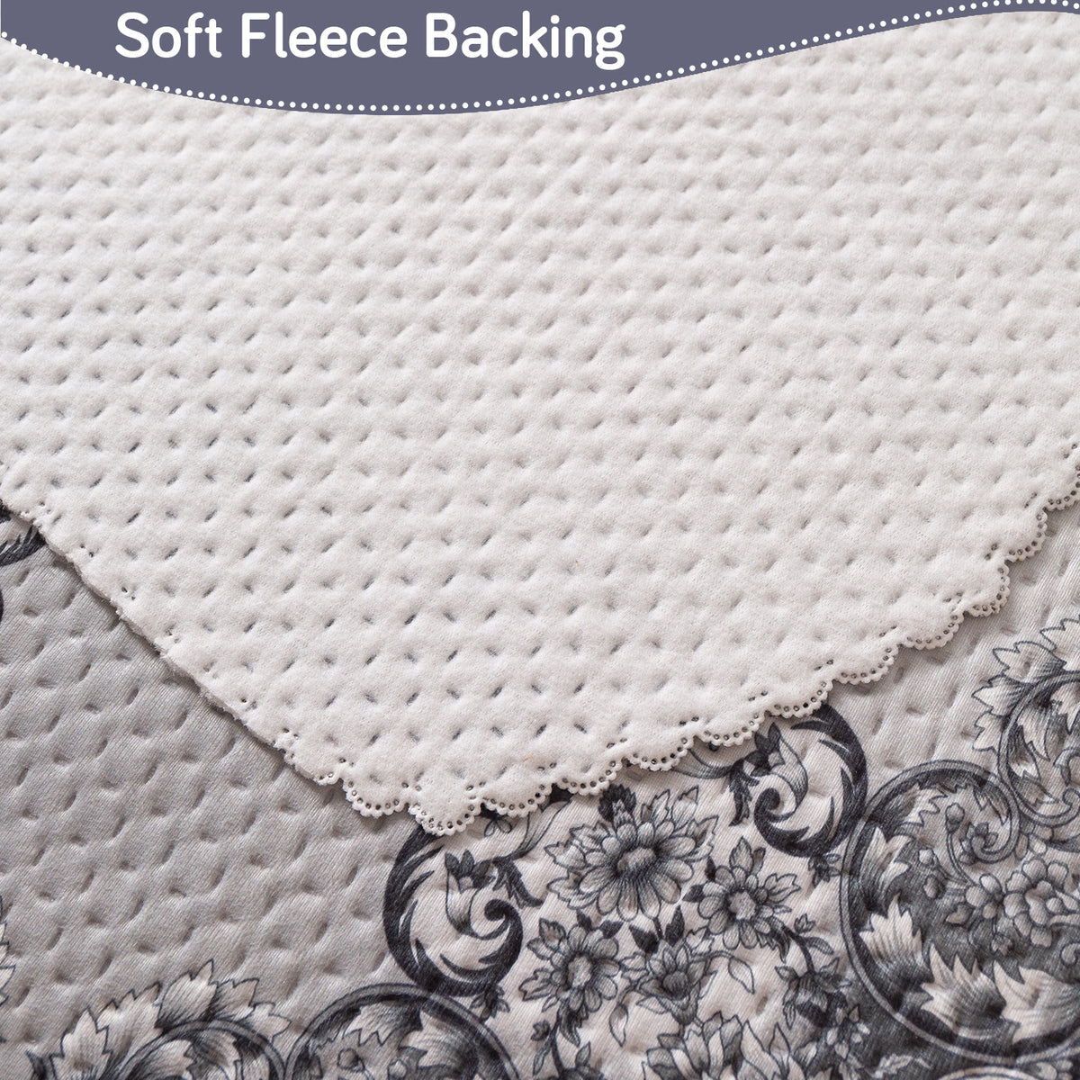 HeavenHue Fleece Soft Touch Quilted Sofa Cover Set Washable Sofa Panel for Seat & Back - Twilight Lace