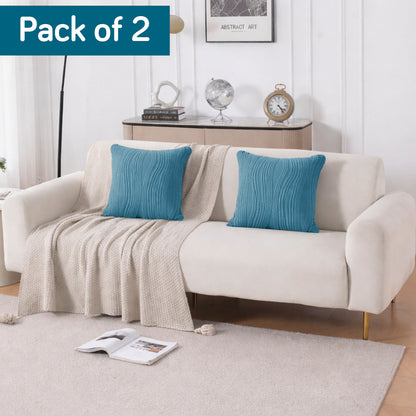 Nestiva Series Premium Knitting Jacquard Sofa Cushion Cover - Sea Blue