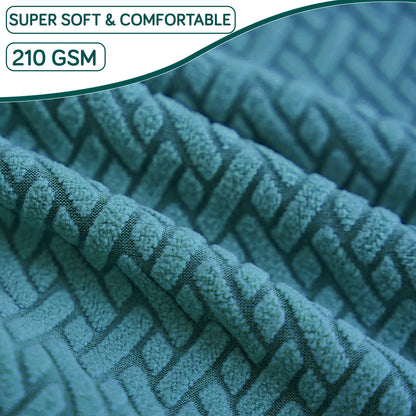 Premium Jacquard Fully Covered Cover for Mid Century Modern Dining Chair, Turquoise