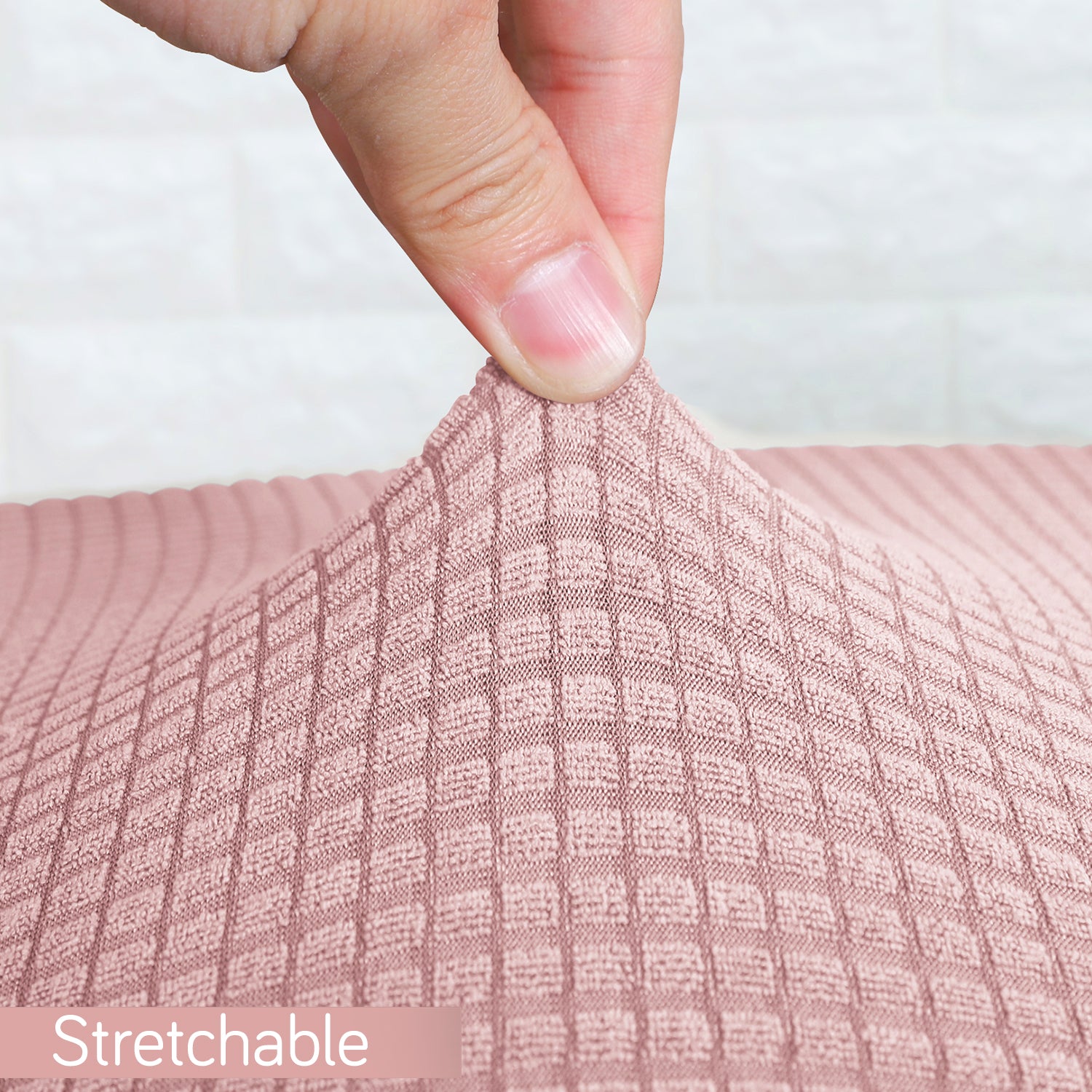 Stretchable Jacquard Office Chair Slipcover for Rotating Chair, Pink