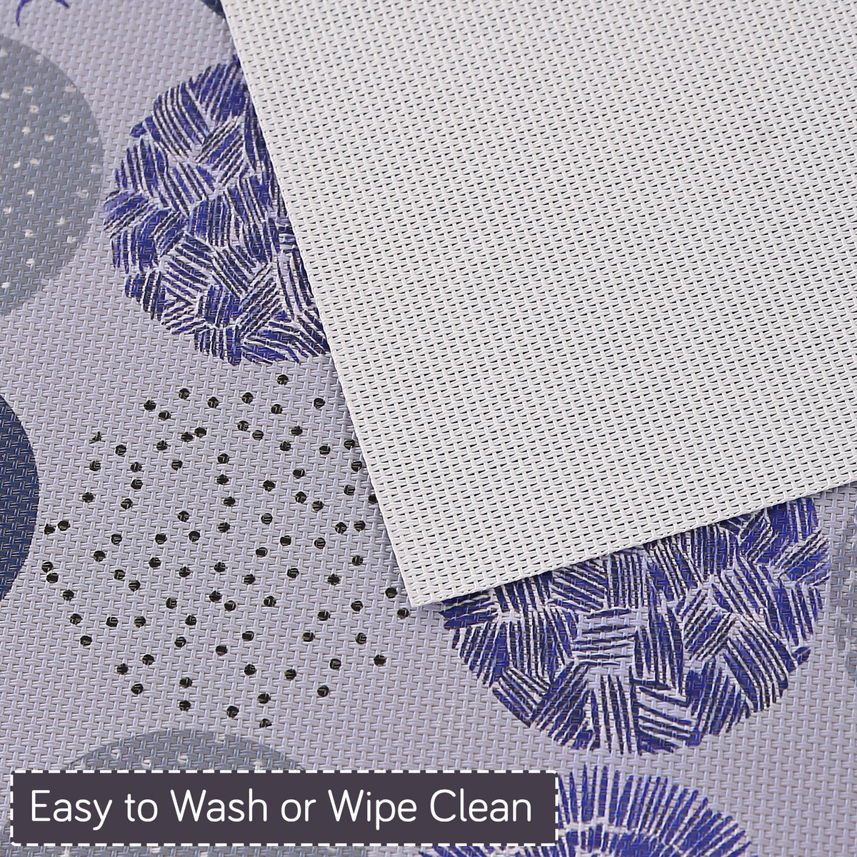 Color Splash PVC Mats for Dining Table, Abstract Disc - Lavender Blue