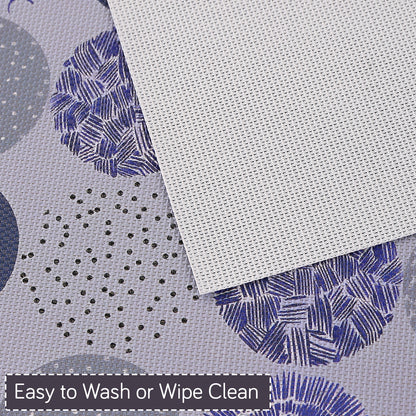 Color Splash PVC Mats for Dining Table, Abstract Disc - Lavender Blue
