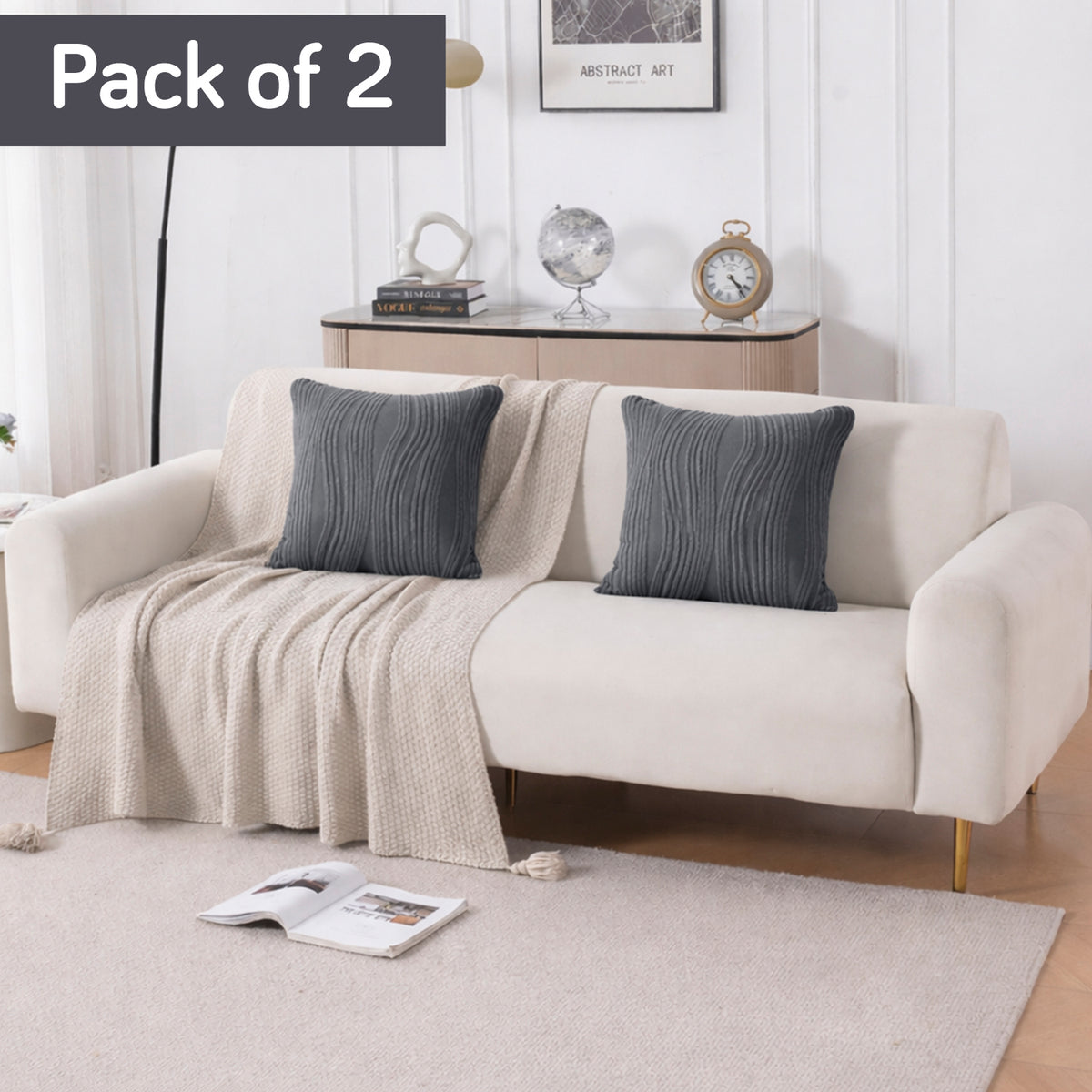 Nestiva Series Premium Knitting Jacquard Sofa Cushion Cover - Porpoise Grey