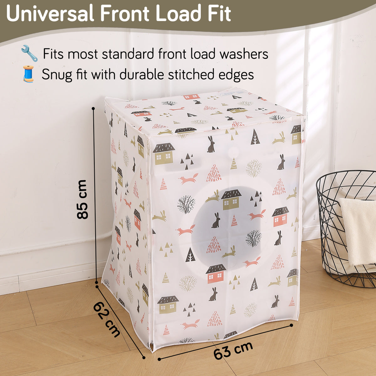 Buy waterproof washing machine cover in Woodland Village Print for daily use | Hokipo