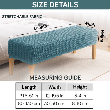 Aria Nova 280 GSM Stretchable Bubble Dining Bench Cover, Tropical Teal