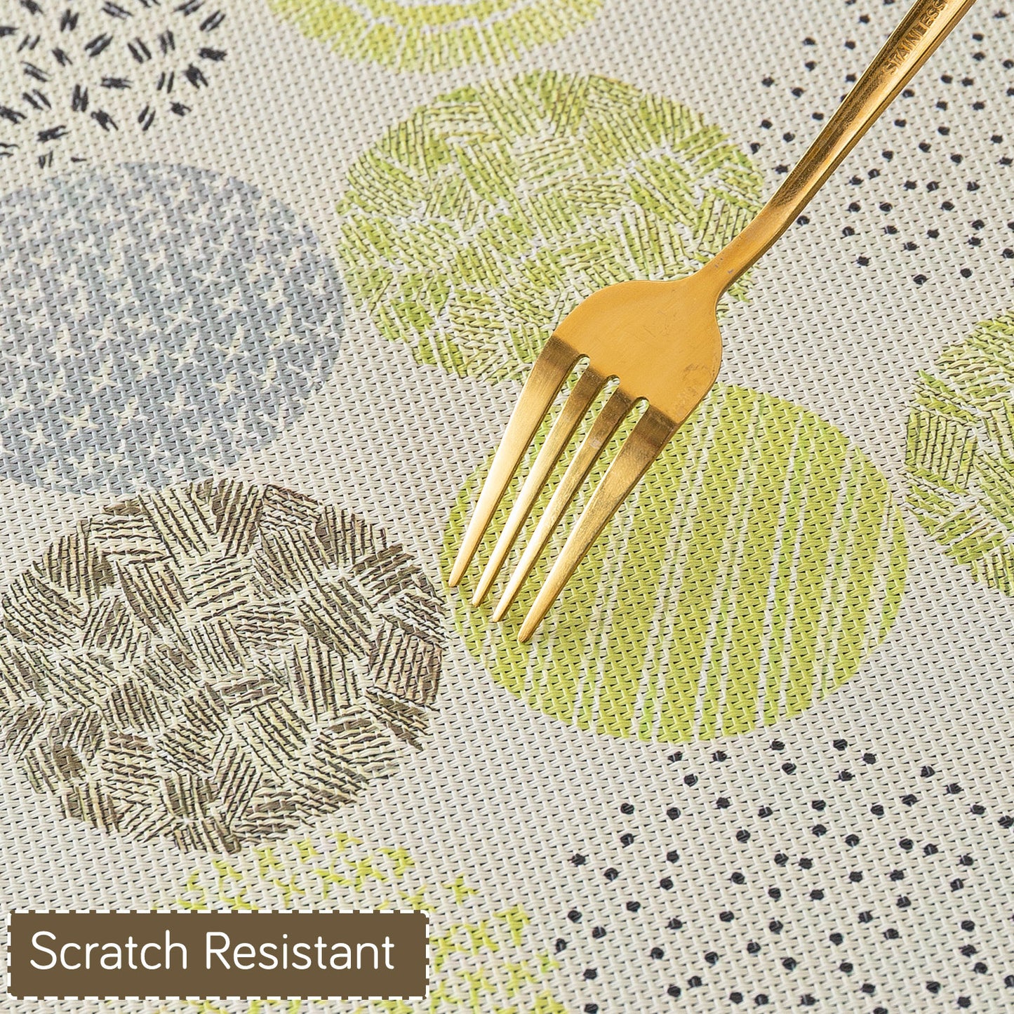 Color Splash PVC Mats for Dining Table, Bubble - Lemon Yellow