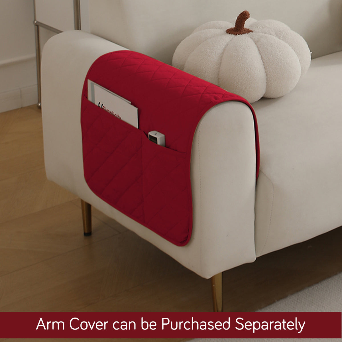 Drylin Quilted Sofa Cover Mat, Red