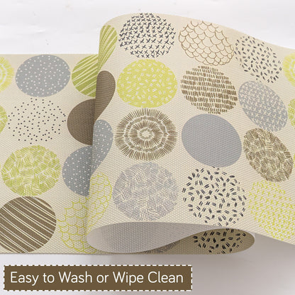 Color Splash PVC Mats for Dining Table, Bubble - Lemon Yellow