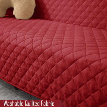 Washable quilted fabric sofa cover