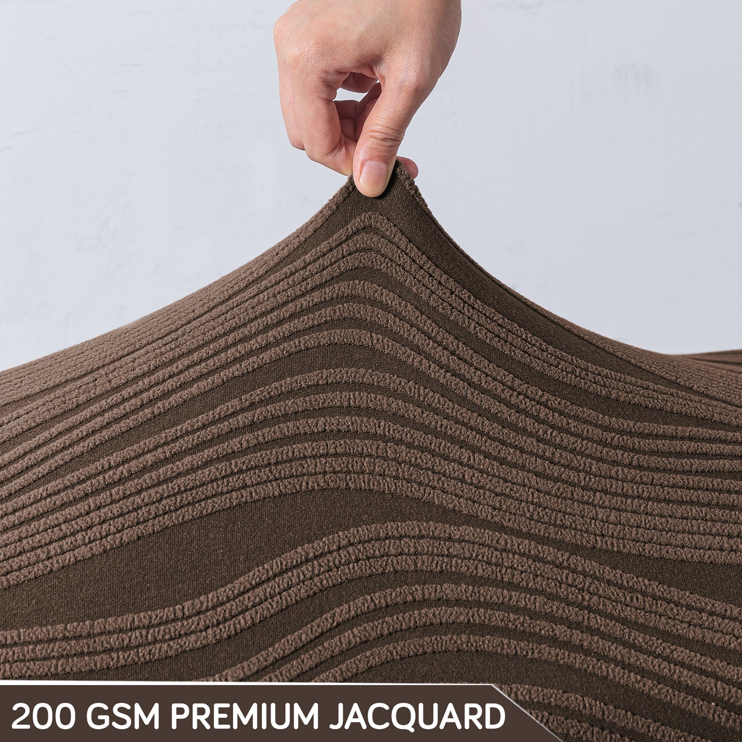 Nestiva Series Knitting Jacquard Stretchable Footstool Cover - Chocolate Brown