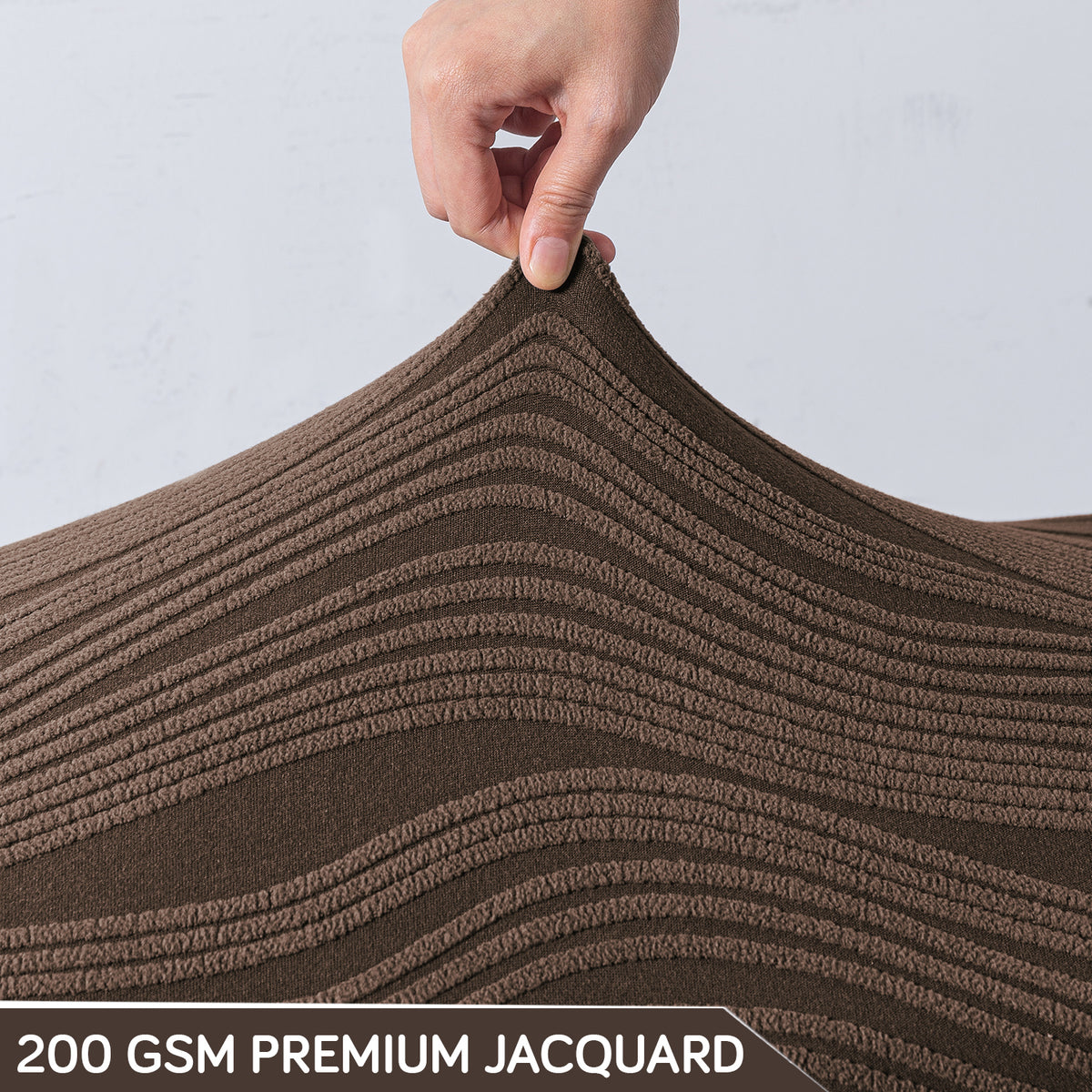 Nestiva Series Knitting Jacquard Stretchable Footstool Cover - Chocolate Brown