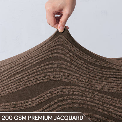 Nestiva Series Knitting Jacquard Stretchable Footstool Cover - Chocolate Brown