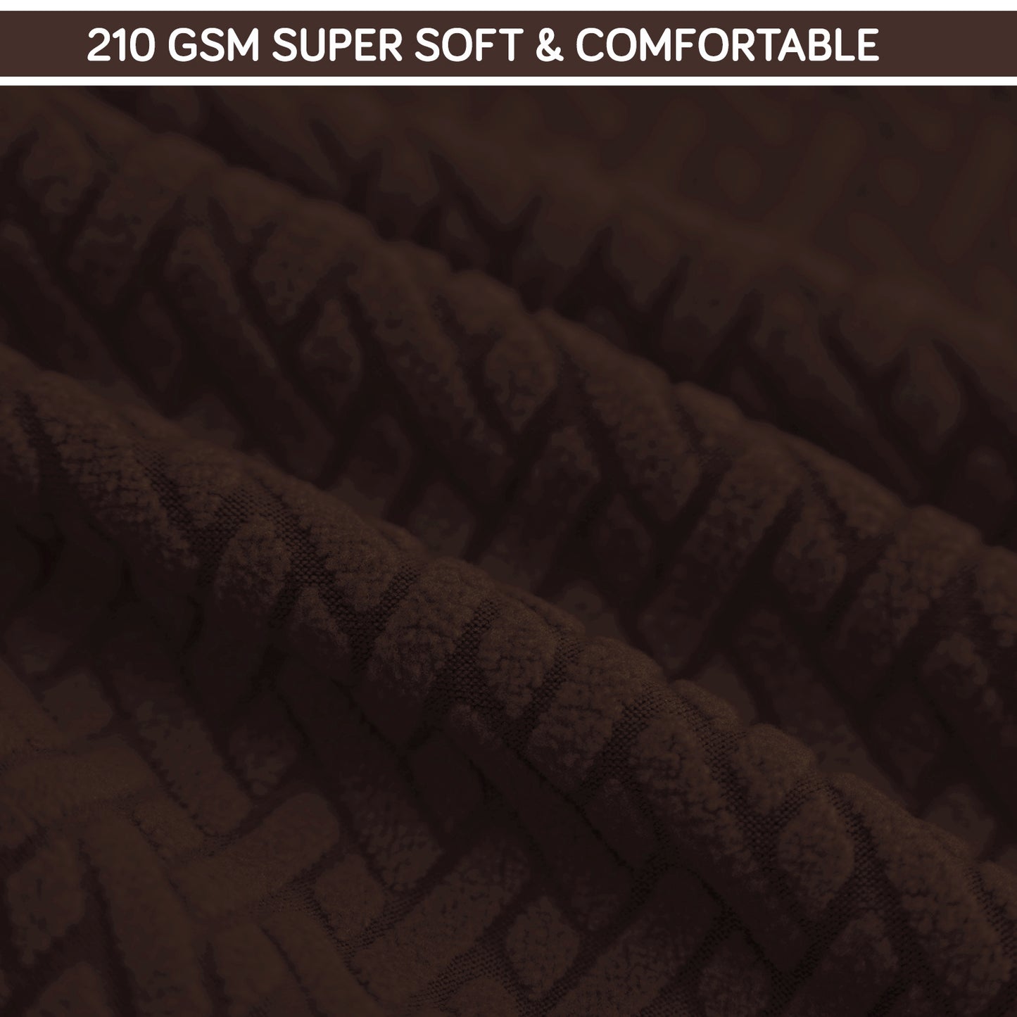 Premium Jacquard Fully Covered Cover for Swivel Dining Chair with Arms, Chocolate Brown