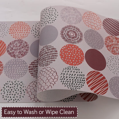 Color Splash PVC Mats for Dining Table, Bloom Circles - Rose Dust