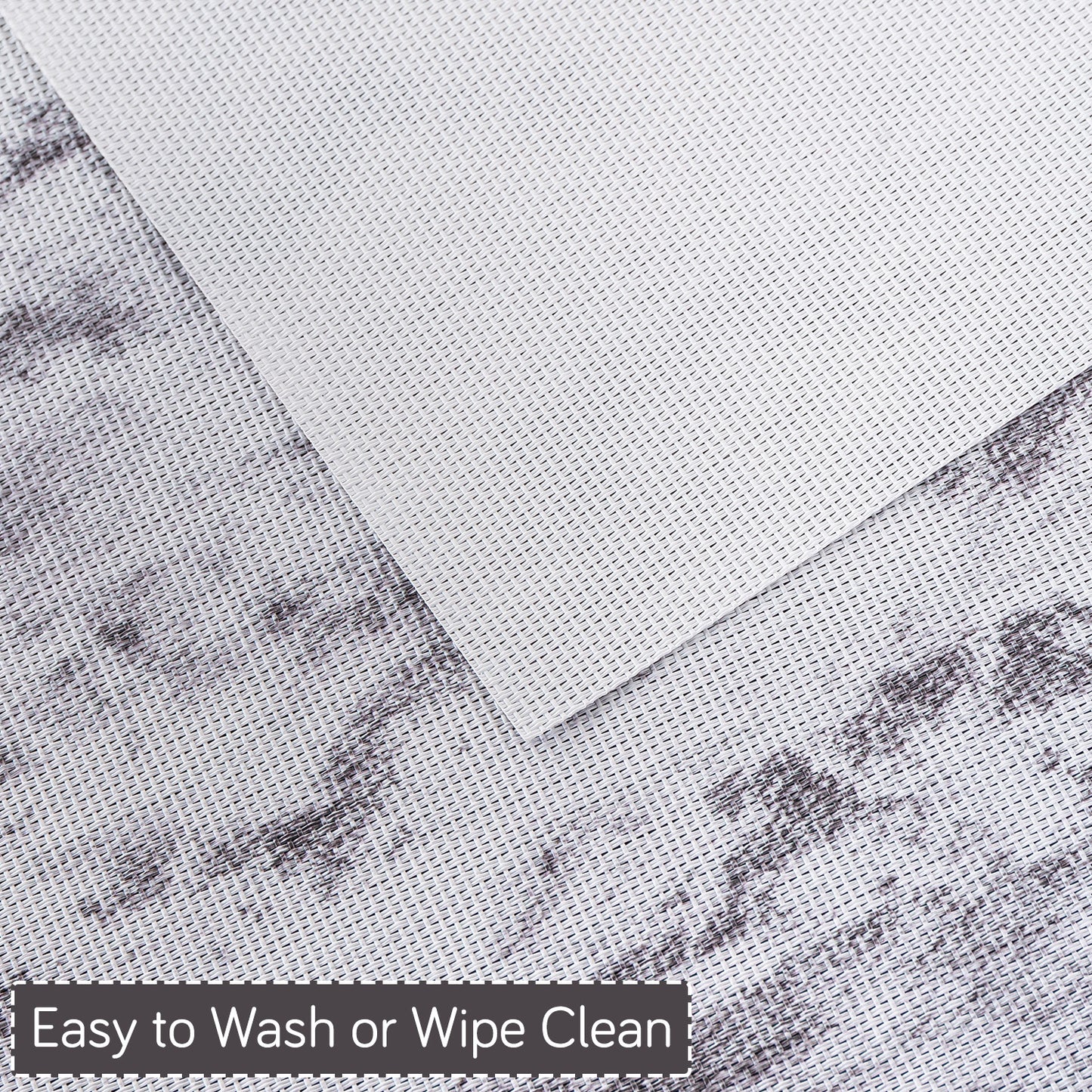 Marble Fusion PVC Mats for Dining Table, Misty Clouds - Spanish Grey