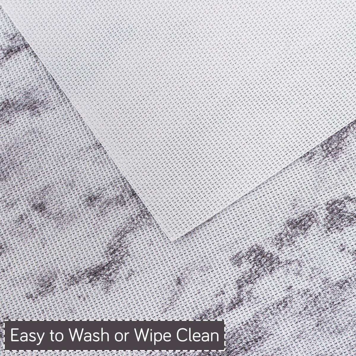Marble Fusion PVC Mats for Dining Table, Misty Clouds - Spanish Grey
