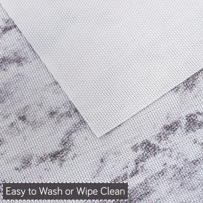 Marble Fusion PVC Mats for Dining Table, Misty Clouds - Spanish Grey