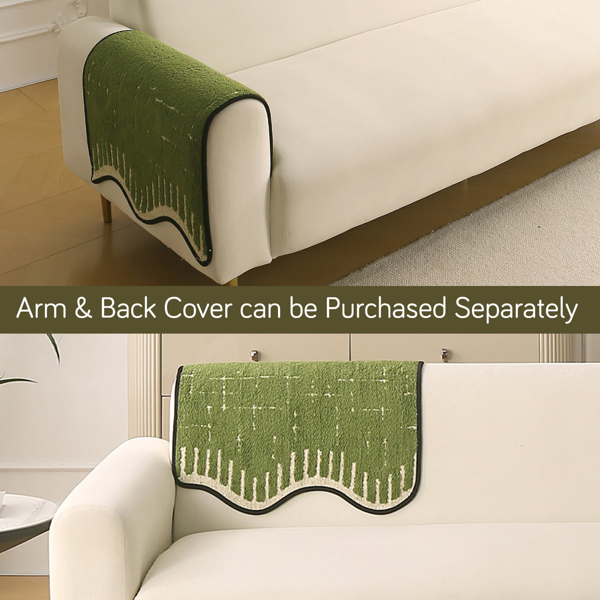Premium Supple Soft Wavy Sofa Cover Mat, Green