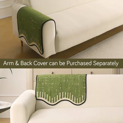 Premium Supple Soft Wavy Sofa Cover Mat, Green