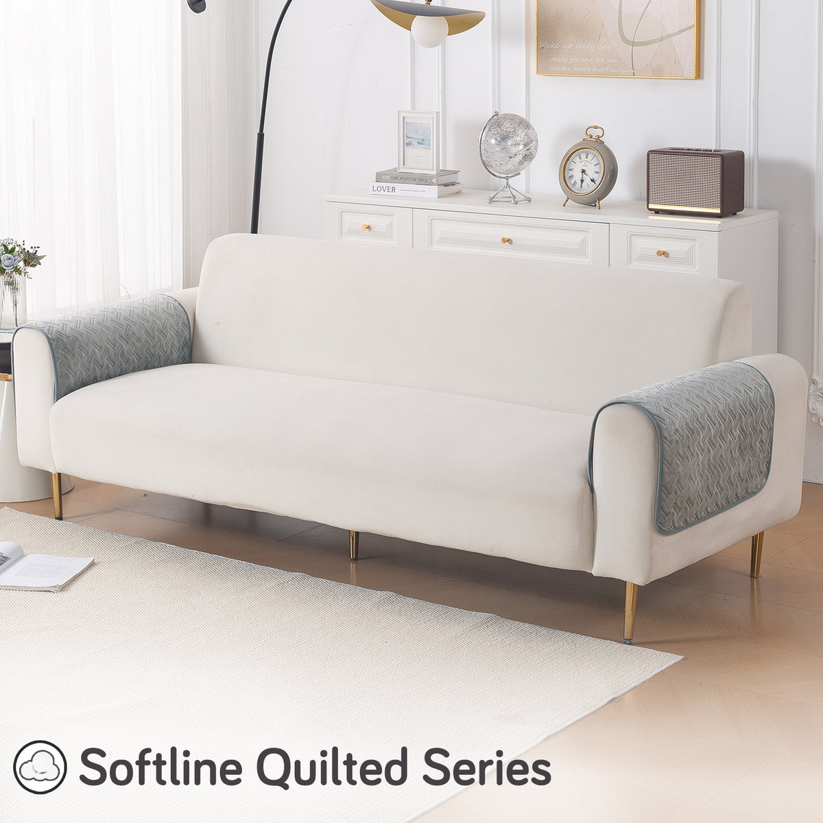Softline Quilted Sofa Cover Mat, Arctic Grey