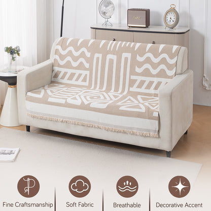 Urban Tribe Premium Chenille Fabric Sofa Cover, Beige