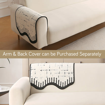 Premium Supple Soft Wavy Sofa Cover Mat, Off White