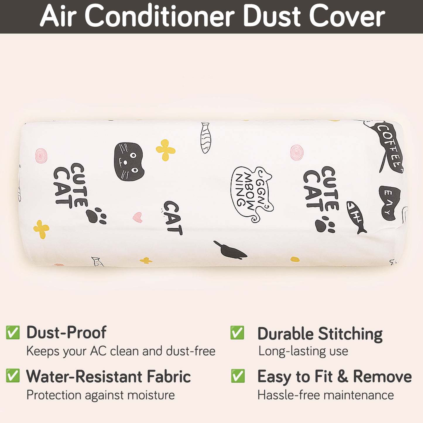 Dustproof, Waterproof & Washable Indoor AC Cover -  Playful Cats