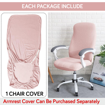 Water Repellent Office Chair Cover for Desk Chair (Mid-Back) – 210 GSM Stretch Jacquard – Washable, Durable & Anti-Slip – Fits Mid-Back Office Chairs, Pink