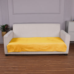 Quilted Sofa Cover Mat for 1/2/3 Seater Sofa, Yellow