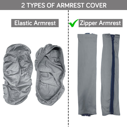 140gsm Armrest Covers for Office Chair (Elastic Style), 1 Pair, Smoke Grey