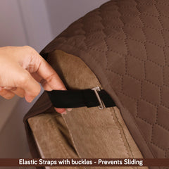 Quilted Recliner Mats for 1 Seater Recliner Sofa, Dark Coffee