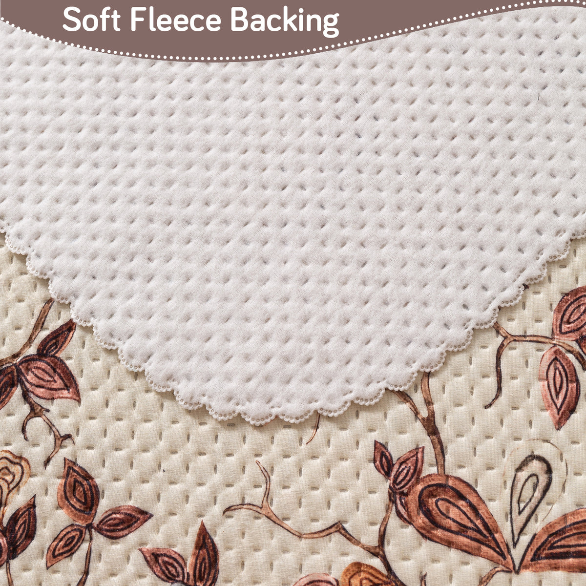 HeavenHue Fleece Soft Touch Quilted Sofa Cover Set – Washable Sofa Panel for Seat & Back - Autumn Whisper