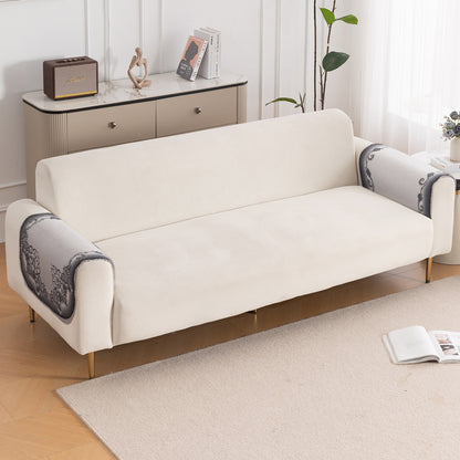 HeavenHue Fleece Soft Touch Quilted Sofa Cover Set Washable Sofa Panel for Seat & Back - Twilight Lace